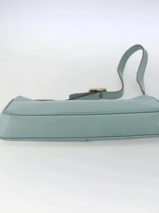 GUCCI Micro GG Canvas Shoulder Bag Leather Light Blue Gold 001 5155 Auth 173651 - Picture 9 of 16